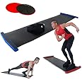 バランスワン スライドボード スライディングボード EX 230cm スライドディスク付き 下半身強化 体幹トレーニング ダイエット 持ち運びやすい 滑り止めとボードが一体化 (230cm)