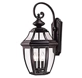 Savoy House Lighting 5-493-BK Endorado Collection 3-Light Outdoor Wall Mount Lantern, Black Finish w