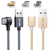 2本セット(直+L字)+3種類端子 (コード片方5pin 端子10pin) マグネット usb 充電 ケーブルQC-3.0/4.0 急速 対応 max 3A 磁気 着脱式 スマホ TYPE-C usb-c スマホ 汎用 防塵 Android タイプ-C マイクロ-USB-C-micro-a-b 線 ダプター ストレート型 L字 L形 L型