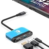 3-in-1 ミニTVドック、Nintendo Switch/OLED対応、4K HDMI＆USB 3.0＆USB-C PD 100W充電搭載、ポータブルトラベルドック (ブラック)