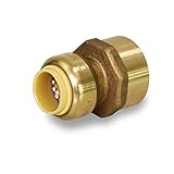 Everflow Pushlock upfc1234 1 / 2インチx 3 / 4インチLongプッシュXメスアダプタpush-fit継手、Made w /リードフリーDZR鍛造真鍮、接続Pex、C