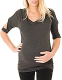 Caramel CantinaマタニティTop with Dolman Sleeves and Open Back US サイズ: L カラー: グレイ