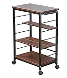 棚位置自在キッチンワゴン (ダークブラウン) 【奥行30cm・隙間収納/取っ手付き】