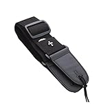 ピック 1枚付属 ピックホルダー 付き 弦楽器 ストラップ クロス 十字架 お洒落 ギター ストラップ (ブラック)