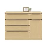 北欧風 幅120cm 4段ローチェスト ナチュラル 完成品