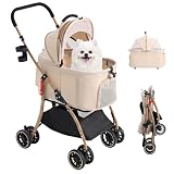 【2026防水60cmゆりかご・多頭】TRAIL TAIL ペットカート 多頭の小型犬&猫 中型犬一匹用 犬 カート 分離型・全体型として ワンタッチ 折りたたみ可能 犬 ベビーカー 人気 コンパクト 犬用カート 犬 バギー 軽量 トキャリー 取り外し可能 四輪バギー PU耐摩耗ホイール 前輪360° 後輪ブレーキ付 組み立て簡単 耐荷重25Kg 広い空間 三つ通気窓 快適性アップ カップホルダー付属