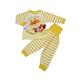 【本体綿100％】2018年 春物 アンパンマン ミニ裏毛 ３キャラ 腹巻付き 長袖パジャマ Anpanman イエロー◇90cm