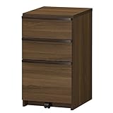 白井産業【SHIRAI】デスクアンダーチェスト 引出 キャビネット セパルテック ダークブラウン 幅約41cm  高さ69cm SEP-7040HDK