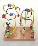 ルーピング、紐とおし　木のおもちゃ　くねくねミドル（海）　木のおもちゃ　29x19.5x28.5cm