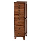 書類チェスト 多段チェスト【9段】 木製 桐 幅28cm ネーム入れ付き MCH-6161BR ブラウン