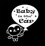 ノーブランド 白 モンキー Baby in the car シール ステッカー デカール