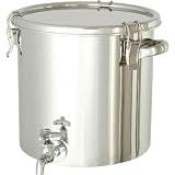 日東金属工業:日東 ステンレスタンク ストレート密閉タンク(蛇口付) 10L CTH-W-24 型式:CTH-W-24