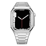 316L ステンレススチールケース+バンド Apple Watch Series 9 8 7 41mm 45mm iWatch Series 9 8 7 6 5 4 SE 44mm 用変更キット