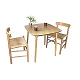 3点で　北欧ダイニングテーブル 75㎝ 天然突き板使用+シェーカーチェア2脚　NA　ヨーロピアンビーチ材ペーパーコード