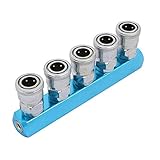 uxcell エアーホースクイックカプラー アルミニウム合金材質 エアスプリッターホース 配管継手