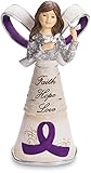 High Quality 82392 Ribbon Awareness Angel Figurine, 5, Purple