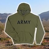 Army Olive Drabフード付きプルオーバースウェットシャツ – Small [ Misc。]
