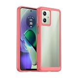 moto g64 5G ケース『AFINER』新型 軽量 超薄型 TPU+PC 透明 カバー moto g64 5G 専用 耐衝撃 衝撃吸収 指紋防止 擦り傷防止 レンズ保護 着脱簡単（レッド）
