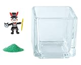 花市場直送便 ミニチュアガラス ラビくん ウォッチ & カラーサンド グリーン & 植え込み用グラス ニューブロックS