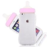 6S Plus Case CHIBI Cute Baby Pacifier Milk Feeding Bottle Shape Soft TPU Clear Case Back Cover for i