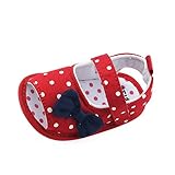 (カエルフロッグ)女の子　サンダル　綺麗　蝶結び ベビーサンダル　可愛い　柔らかい　女児シューズ 履き心地　ドット マジックテープ付き　赤ちゃんサンダル レッド　12-18ヶ月に対応　夏