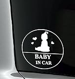 BABY IN CAR　座ったシルエット　 防水・車両OKカッティングステッカー　STK7X1-BICSW