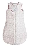 SwaddleDesigns Sleeping Sack with 2-Way Zipper, Cozy Pastel Pink Puff Circles, 12-18MO