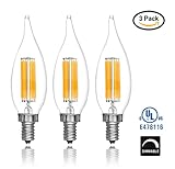 Light Blue™ (3 PACK) 6-Watt, LED Filament Candelabra Light Bulbs, 6-Watt, (60-Watt Incandescent Repl