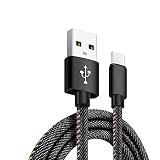 USB Type C ケーブル【長さ0.5M】タイプc 充電ケーブル 急速充電 デニム生地 超耐久 USB A to USB C ケーブル データ転送 iPhone 16 Pro Max iPhone 15 Plus Galaxy Xperia AQUOS Pixel Arrows Huawei 等の各種Type C機器対応 (0.5m（収納ベルトなし）、ブラック)