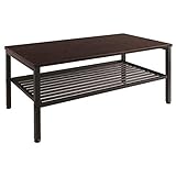 センターテーブル(ローテーブル/リビングテーブル) Lily 幅90cm スチール脚 収納棚付き 木目調 BR/BK ブラウン×ブラック