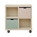 アルファタカバ キャスター付きシェルフフレンドお片づけボックス付き 80cm幅2×2(ピンク、ブルー)