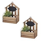 GREENHOUSE 黒板付木製ハウス型プランターS 3227-B-BR ブラウン
