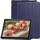 対応 Fire HD 10 10.1インチ【2023年発売】用のケース Fire HD 10 10.1インチ 用のカバー スタンド機能付き 保護ケース 強力な磁石 薄型 超軽量 全面保護型 Fire HD 10 用のスマートタブレット ケース カバー 軽量 薄型 レザー 三つ折 スタンド TRkin (ダークブルー)