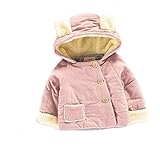 Pojour ベビー服 子供服 0-3歳女の子コート 冬 防寒 かわいいポケットジャケット 暖かい 厚手コート 綿 ベビールームウェア 普段着 カジュアル 旅行 記念日 プレゼント