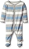 Burt's Bees Baby Organic Tricolor Stripe Snap Front Coverall