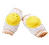 2つのコットンメッシュベビーレッグウォーマー膝パッドのセット/保護アップル、イエロー