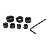 uxcell　ドリルビットストップカラー　メタル製　ブラック　3-12mm内径　シャフトカラー　七個入り