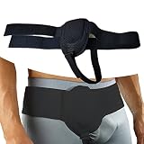 鼠径ヘルニアベルト-左側または右側、男性用サポートトラス、調整可能なウエストストラップによる鼠径ヘルニア手術後,Black
