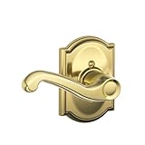 Schlage f170 Fla 605 CAM LHキャメロットコレクションLeft Hand Flair装飾トリムレバー、明るい真鍮