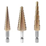 3ピースhssチタンステップコーンドリルビット3/16-1/2 1/4-3/4 1/8-1/2六角形シャンク用シート金属加工木材掘削工具