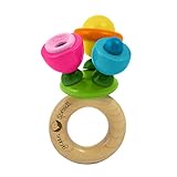 iplay Dream Window Natural Wood Flower Rattle (3mo+) [並行輸入品]