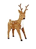 National Tree CI7-DBR-36SLO Creative Images Brown Standing Reindeer with Spots and 150 Clear Lights-