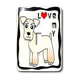 3drose LLC lsp _ 40898 _ 1 I Love My Miniature Schnauzer Dog WheatenレッドハートSingle切り替えスイッチ