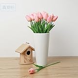 LuxBene（TM）10PCSミニチューリップの花レアルタッチウェディングフラワー造花シルクフラワーホームデコレーションC5