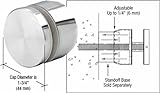 CRL Polishedステンレス調節可能な高さスタンドオフキャップfor 1 – 1 / 2 "ベース