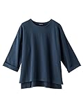 Angeliebe エンジェリーベ マタニティ トップス 授乳口 付 綿 100 ％ 六分 袖 コットン ミニ 裏毛 プル オーバー 産前 産後 妊婦服 S ～ M ネイビー