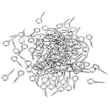uxcell ヒートン 吊り金具 約100個 10x4mm 304ステンレス鋼 アイボルト セルフタッピングネジ ハンドメイド 手芸 DIY クラフトパーツ コルクボトル 木製クレイペンダント用 シルバー