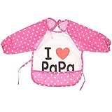 B Blesiya 子供 芸術 スモック 防水 アーティスト ペイント エプロン 長袖　ピンク　