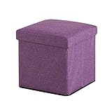 JEFEE 収納スツール 折りたたみ式 ストレージチェア オットマン(パープル)