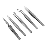 PIXNOR 5-in-1高精度ピンセット修復ステンレスピンセッツールセット(シルバー)